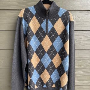 BROOKS BROTHERS 100%Lambswool Half Zip Sweater.XL